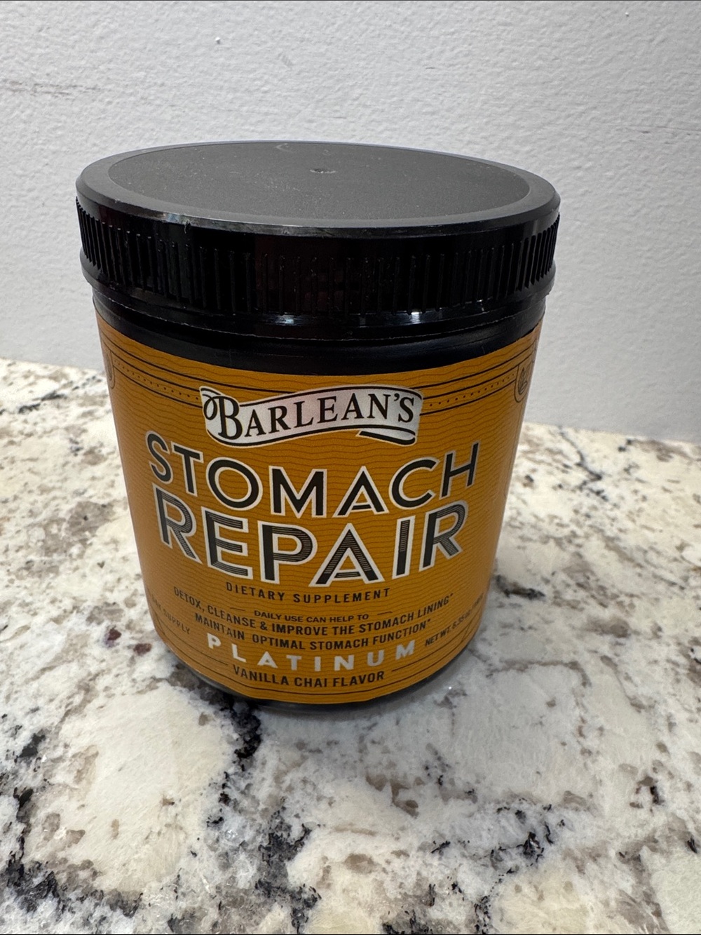 SEALED, Brand New, Barlean’s- Stomach Repair Platinum, Vanilla Chai, 6.35 oz